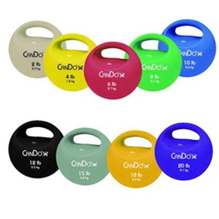 Fabrication Enterprises Fabrication Enterprises 10-3292 Cando One-Handle Medicine Ball; Red - 6 lbs 508694